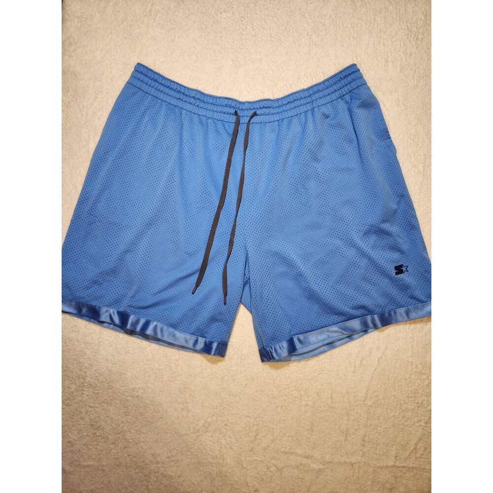 Starter Men's Blue Basketball Shorts XXL 42 Reversible Pockets Y2K
